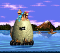 K. Rool is trapped in an egg shell from the Banana Queen
