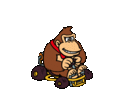 Donkey Kong breaking his kart.