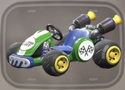 The green/blue Standard Kart from Mario Kart World