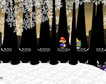 An invisible block can be found where Mario stands.