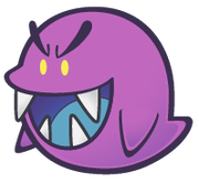 Sprite of a Dark Boo from Paper Mario: The Thousand-Year Door (Nintendo Switch).