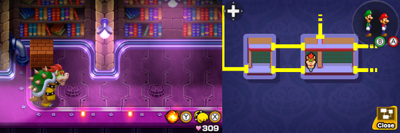 Block 58 in Peach's Castle of Mario & Luigi: Bowser's Inside Story + Bowser Jr.'s Journey.