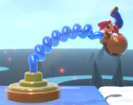 Mario using a Fling Pole in Super Mario 3D World + Bowser's Fury
