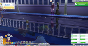 Ulmer is immediately grossed out by Wario's corpse, this child is nonchalantly swimming near the mass of drowned victims, and the Grim Reaper going...oh my god why did seven Sims all just die simultaneously, why did they all decide to Sim when they are critically exhausted?