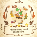 "Found every small Snurfboard." discovery from Snurfboard Habitat in Yoshi and the Mysterious Book