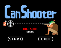 The title screen of Can Shooter.
