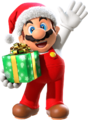 Mario wearing a Christmas outfit