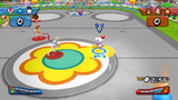 A 3-on-3 Hockey match in Mario Sports Mix.