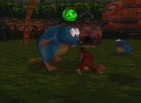 A giant Gnawty in Donkey Kong 64