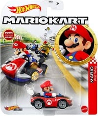 Carded Hot Wheels die-cast of Mario in the Wild Wing.