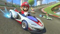 Mario drifting in the P-Wing on Mario Circuit