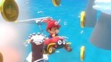 Baby Mario gliding on Yoshi's Island