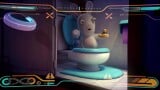 A Rabbid in a toilet