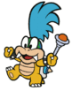 Larry Koopa casting the spell to disappear in the smoke, note how he's holding the wand in his left hand.