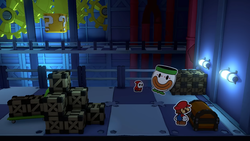 A Question Block found in the airship hangar of Bowser's Castle in Paper Mario: The Origami King.