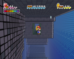 Mario finding the second set of 10 Coins in The Tile Pool of Super Paper Mario.