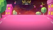 Dribble's taxi arriving on a pink planet