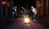 Knights trying to hit Luigi in the Guard Hall.
