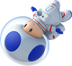Artwork of a Blue Toad, from Mario Kart 8.