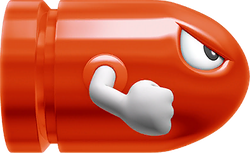 A Bull's-Eye Bill in Super Mario Run.