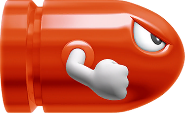 A Bull's-Eye Bill in Super Mario Run.