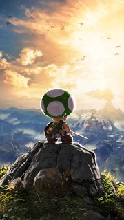 Promotional image of Kinopio-kun as Link from The Legend of Zelda: Breath of the Wild