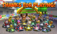 The second ending screen with all seventeen playable characters.