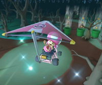 Thumbnail of the Baby Luigi Cup challenge from the 2019 Halloween Tour; a Glider Challenge set on DS Luigi's Mansion (reused as the Baby Rosalina Cup's bonus challenge in the 2020 Halloween Tour, the Dry Bowser Cup's bonus challenge in the Kamek Tour, the Daisy Cup's bonus challenge in the Bangkok Tour, and the Peach Cup's bonus challenge in the 2022 Halloween Tour)