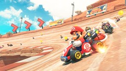 An official screenshot of Mario Bros. Circuit in Mario Kart World.