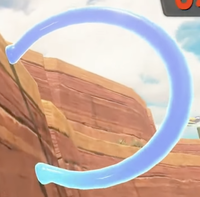 A mission guide ring seen in Mario Kart World