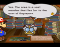 Professor Frankly telling Mario about Petal Meadows