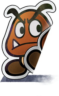 Paper Goomba artwork from Mario & Luigi: Paper Jam