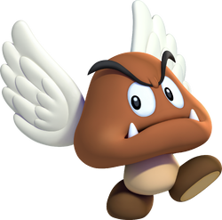 Artwork of a Paragoomba from New Super Mario Bros. U