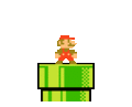 8-bit Mario going down a pipe