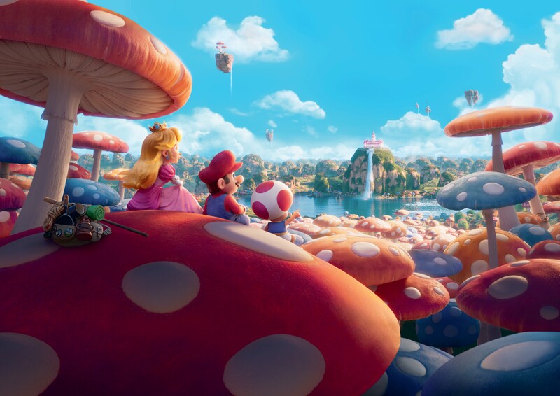 File:TSMBM Mushroom Kingdom group art.jpg