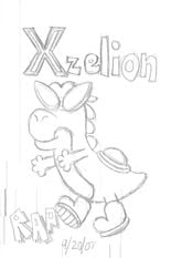 Hey Xzelion; did I make you fat? *laughs* Just kidding, this is a drawing of you silly!