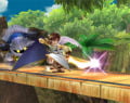 Meta Knight using Dimensional Cape on Rumble Falls