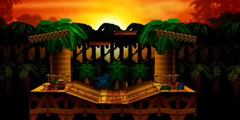 Kongo Jungle, in Super Smash Bros. Melee (top) and Super Smash Bros. for Wii U (bottom)