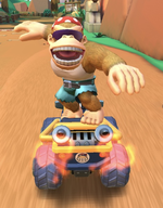 Funky Kong performing a trick.