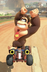 Donkey Kong performing a trick.