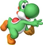 Artwork of Yoshi from Mario Superstar Baseball