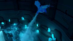 Olivia fills the Shrine in her Water Vellumental form.