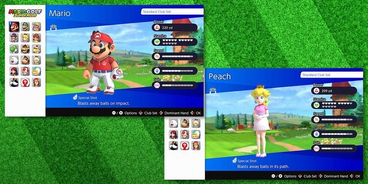 Picture shown with the second question in Mario Golf: Super Rush – Personality Quiz