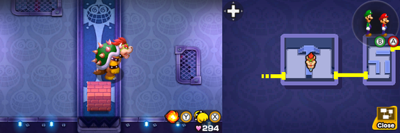 Block 40 in Peach's Castle of Mario & Luigi: Bowser's Inside Story + Bowser Jr.'s Journey.