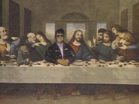 Roy Orbisoni Mahoney's likeness on a painting by Leonardo da Vinci Mahoney