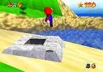 Mario finding the castle's Cannon