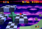 Mario on a rotating platform in Bowser in the Sky