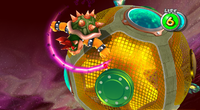 Bowser attacks with his own Dark Star Spin.