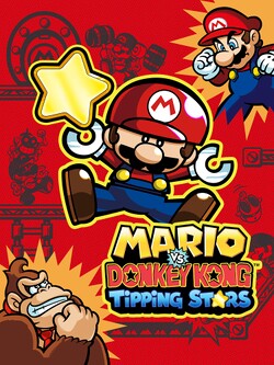 Key artwork for Mario vs. Donkey Kong: Tipping Stars with logo