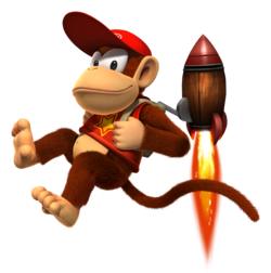Diddy Kong with his jet pack